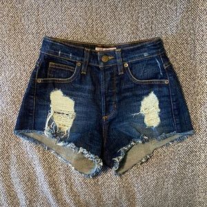 Guess High-Waisted Ripped Jean Shorts